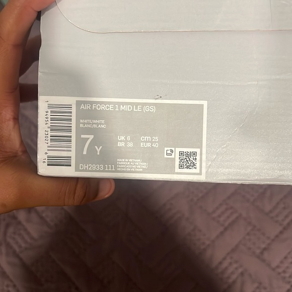 Air Force 1 Mid LE (GS) white/white Blanc - Picture 1 of 5